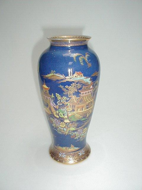 Appraisal: A Carltonware baluster vase enamelled and gilt with Chinese landscapes