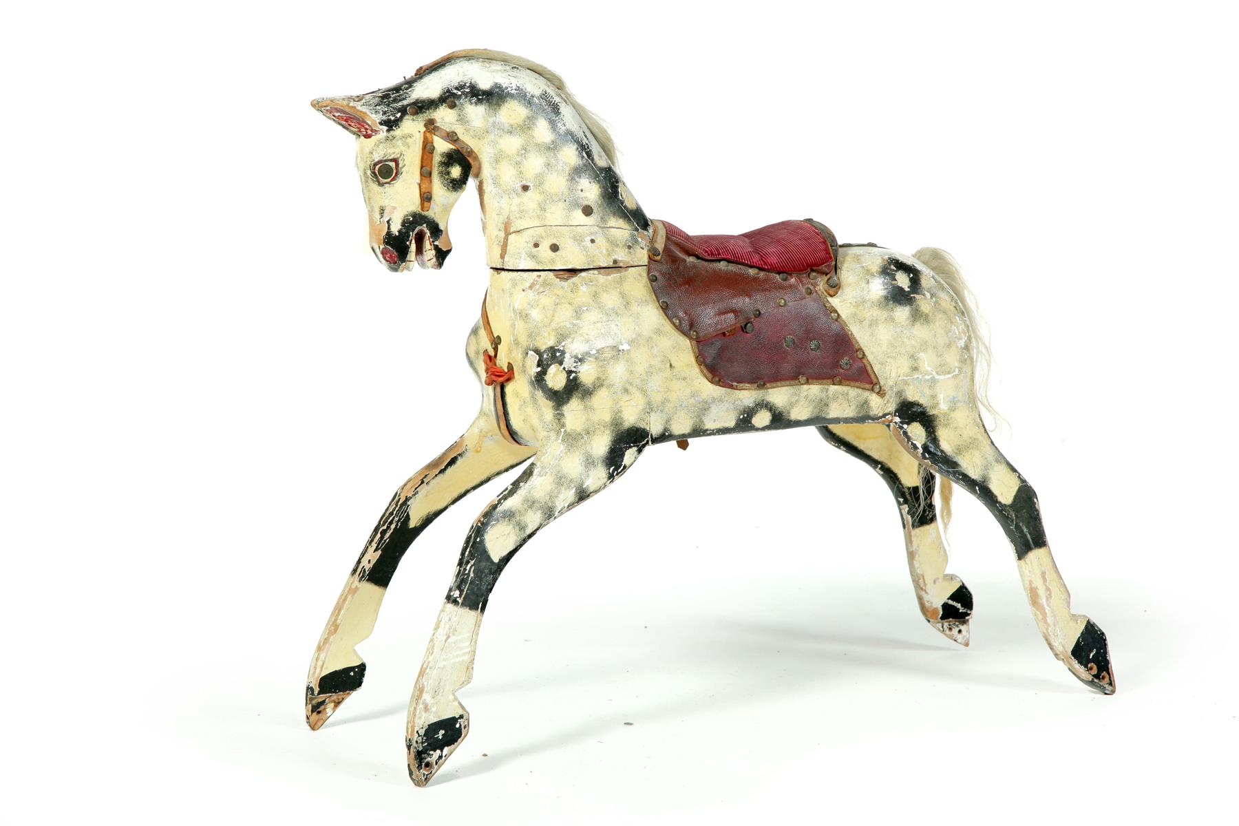 Appraisal: PAINTED WOODEN HORSE OFF HIS ROCKERS Fourth quarter- th century