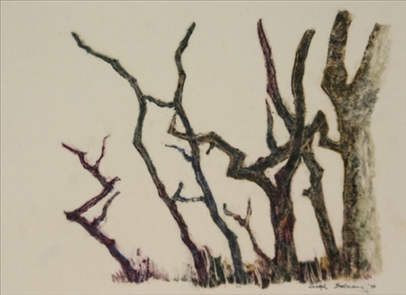 Appraisal: Joseph Solman American b Trees Monotype in color signed Joseph