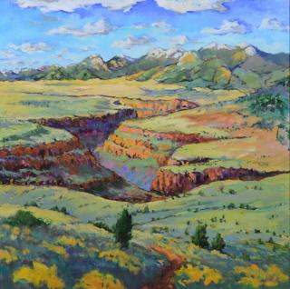 Appraisal: Pat Woodall American NM th Century oil on canvas Tracks