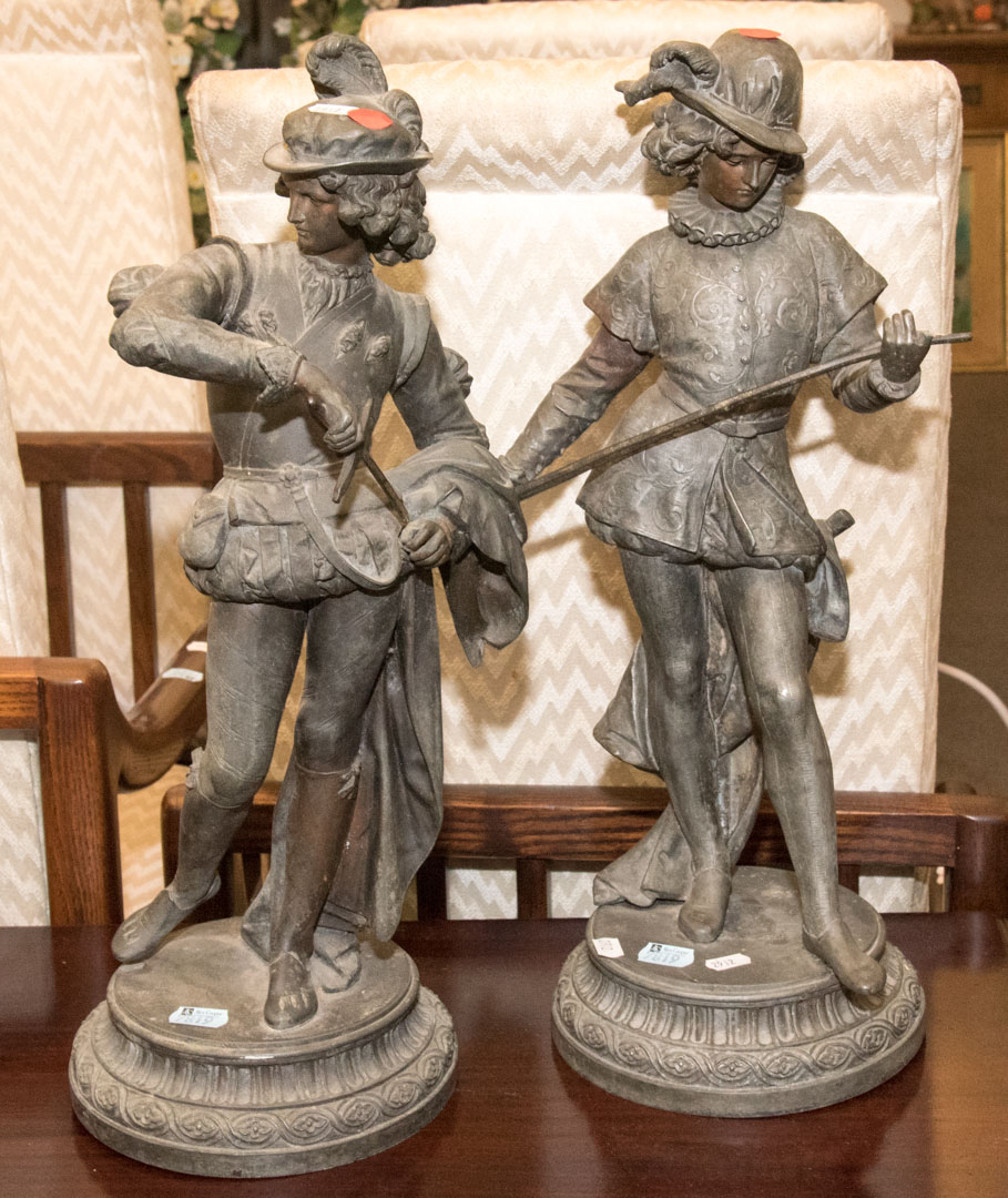 Appraisal: Two spelter metal figures