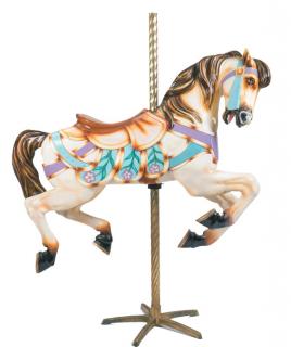 Appraisal: Vintage Fiberglass Carousel Horse American mid-twentieth century Dark mane and