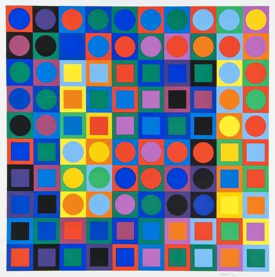 Appraisal: Victor Vasarely - Untitled silkscreen printed in colours signed in