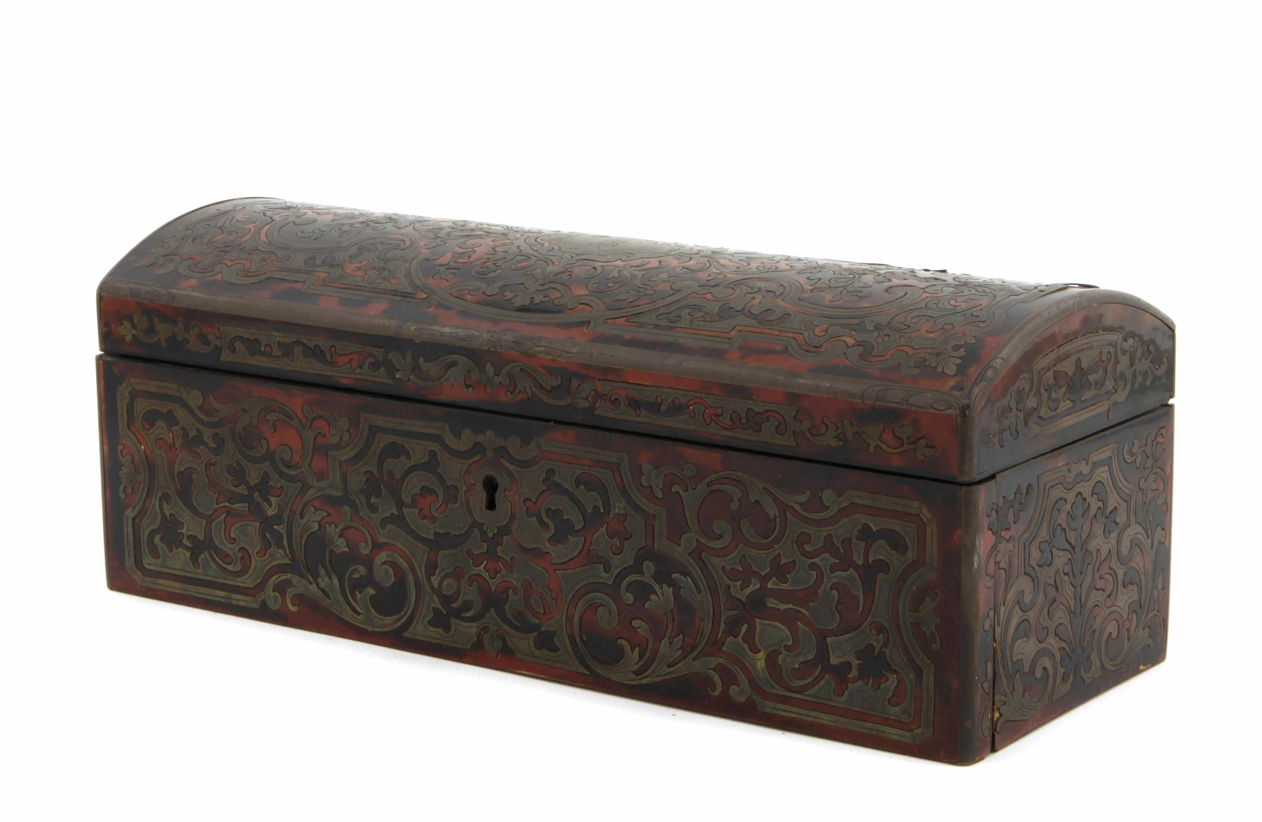 Appraisal: A Napoleon III Boulle table casket Lockplate stamped Alph Giroux