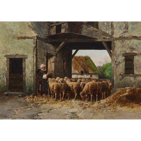 Appraisal: J Balliguant th Century COURT DE FERME French Oil on