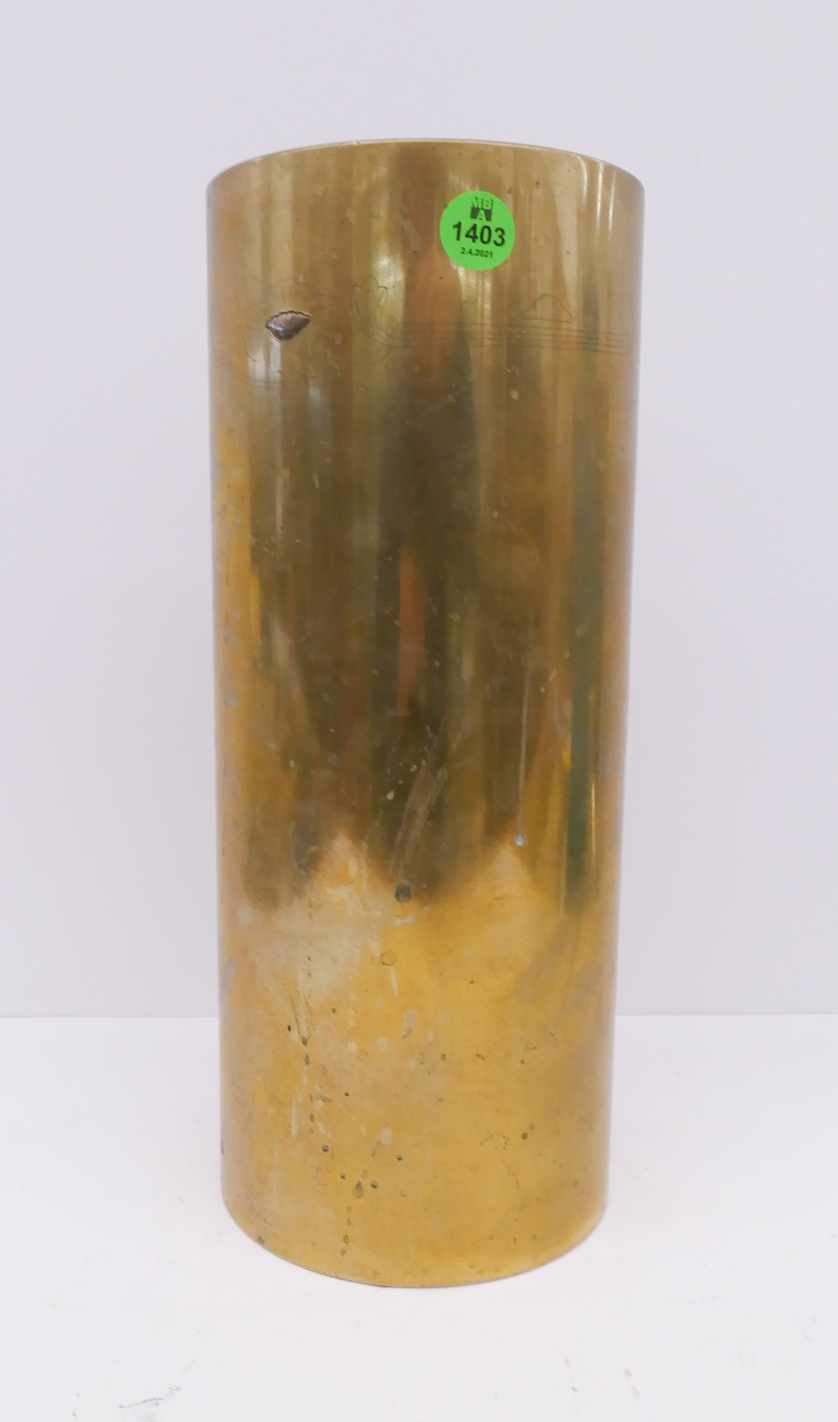 Appraisal: Meiji Japanese Silver Inlaid Bronze Cylinder Vase- ''