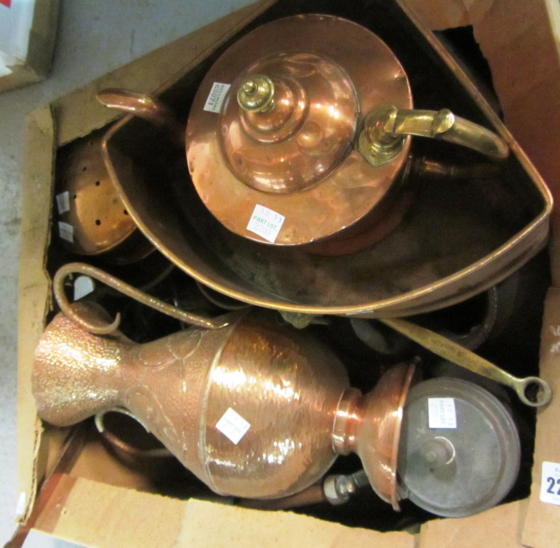 Appraisal: A quantity of mixed copper and brass metalware items