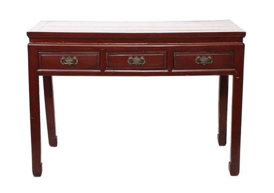 Appraisal: Sale Lot A Chinese Red Lacquered Altar Table with planked