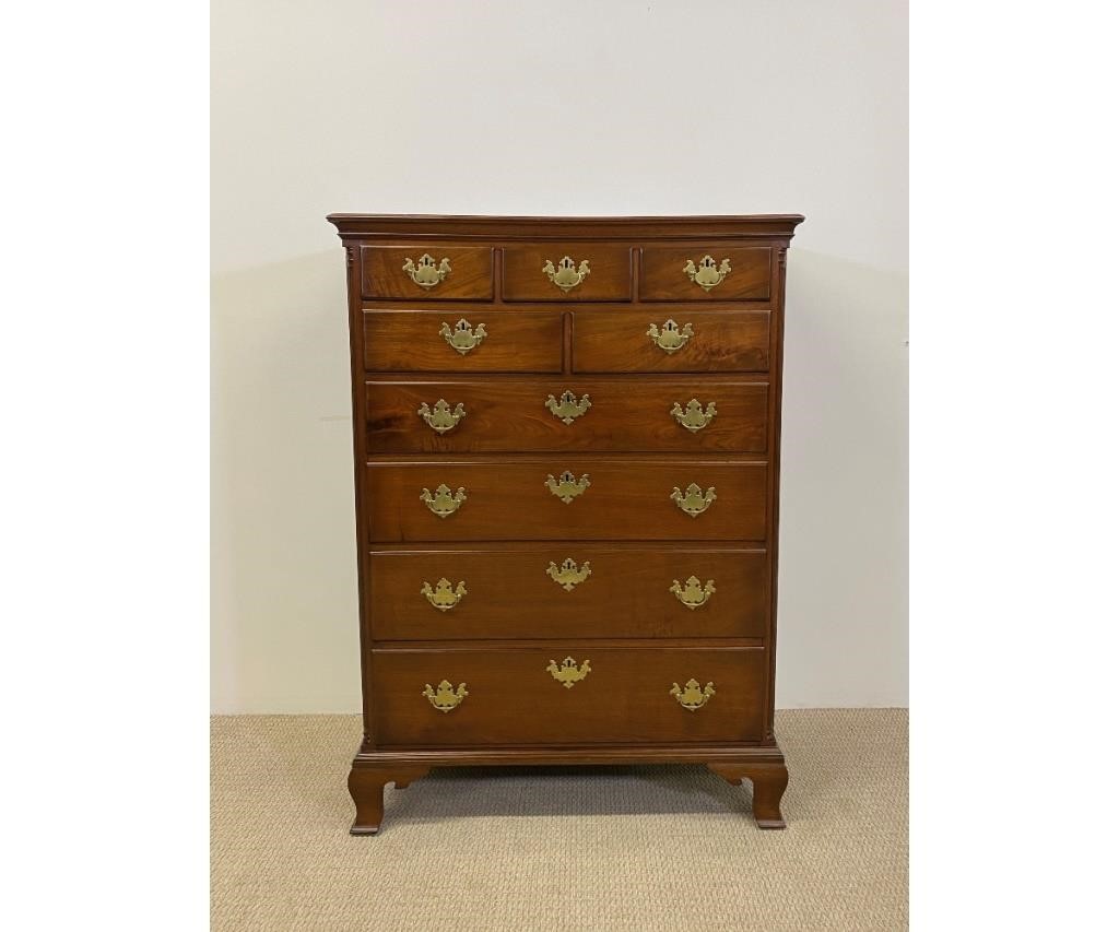 Appraisal: Pennsylvania Chippendale walnut tall chest of drawers circa h x