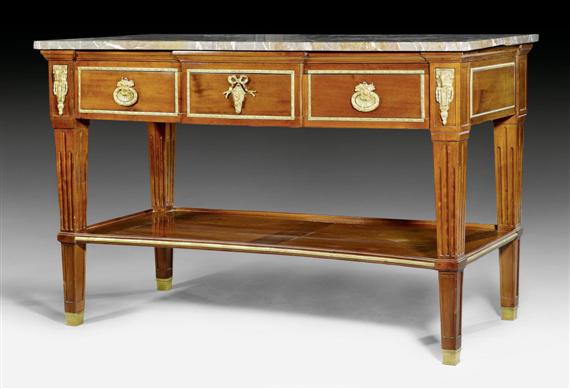 Appraisal: LARGE SIDEBOARD DESSERTE Louis XVI in the style of G