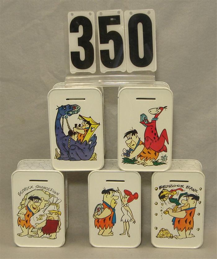 Appraisal: Lot of The Flintstones Tin Coin Banks mint Estimate -