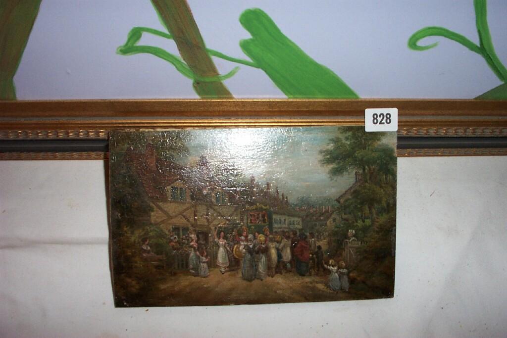 Appraisal: A th century oil painting on panel of a village