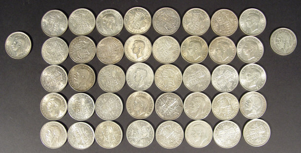 Appraisal: Approximately silver half crowns many un-circulated editions