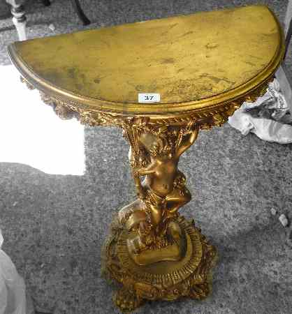 Appraisal: Carved wood gilt hallstand with carved mirror