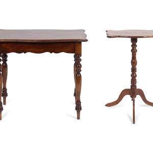 Appraisal: Two British Colonial Mahogany Side Tables TH CENTURY one with