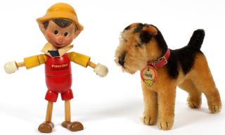 Appraisal: IDEAL NOVELTY PINOCCHIO AND STEIFF DOG PIECES IDEAL NOVELTY PINOCCHIO