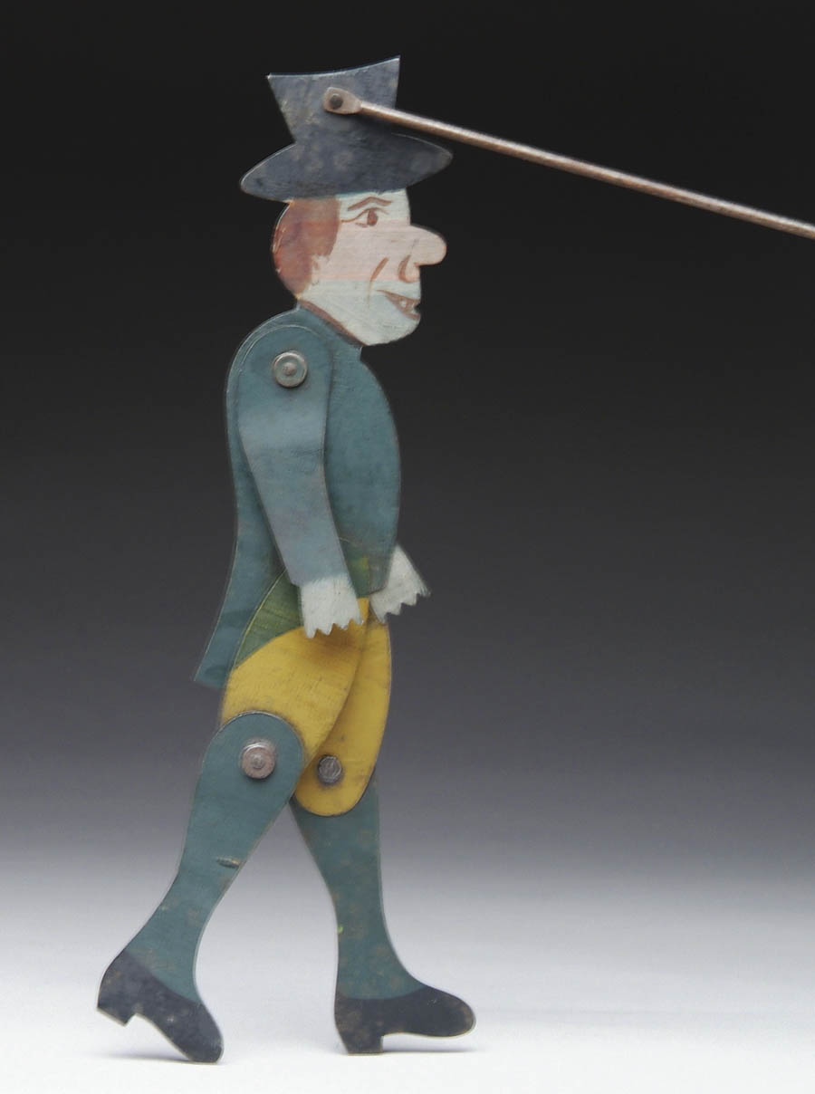 Appraisal: PAINTED TIN STICK DANCER - h man has jointed limbs