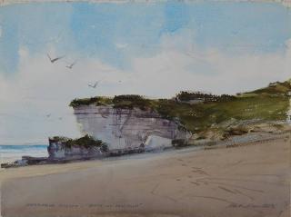 Appraisal: Marc Moon watercolor Marc Moon American - - ''Beach at