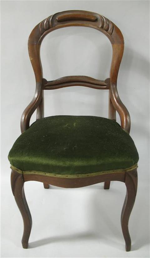 Appraisal: VICTORIAN STYLE SIDE CHAIR th century the shaped back with