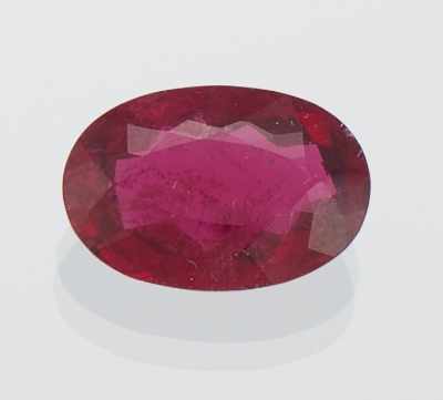 Appraisal: An Unmounted Rubellite Weighing ct Oval faceted cut of vivid