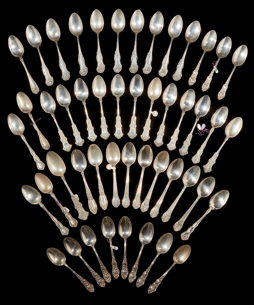 Appraisal: Assorted Sterling Silver Spoons Lot of forty eight assorted sterling