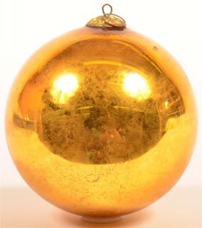 Appraisal: Gold Blown Glass Ball Form German Kugel - diam