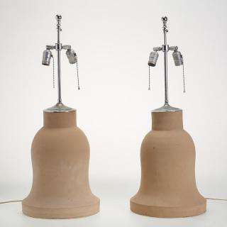 Appraisal: Pair Benjamin Hubert style ceramic table lamps Pair Benjamin Hubert