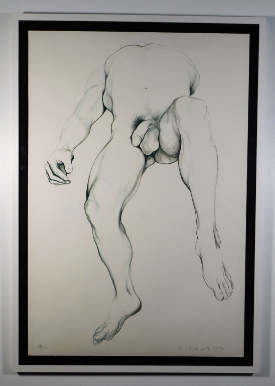 Appraisal: LOWELL NESBITT RECLINING MALE NUDE LITHOGRAPH New York Maryland -