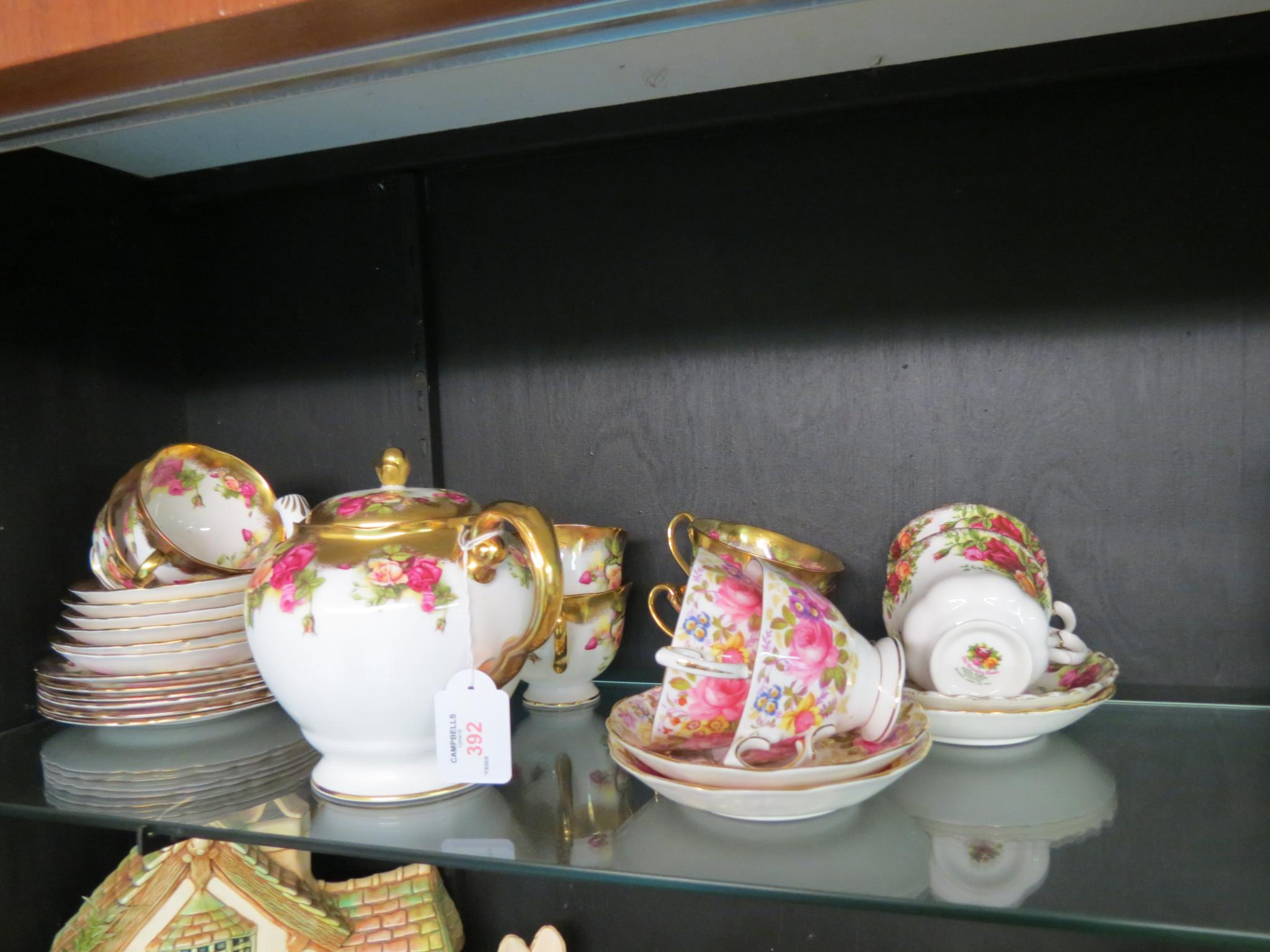 Appraisal: A Royal Chelsea bone china part teaset Golden Rose pattern