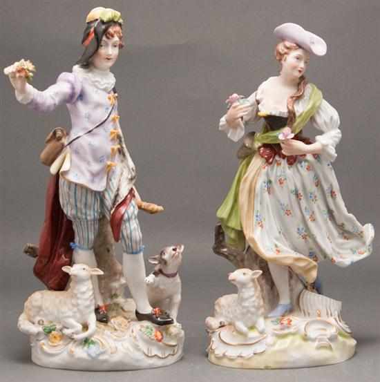 Appraisal: Pair of Carl Thieme Dresden porcelain shepherd and shepherdess figures