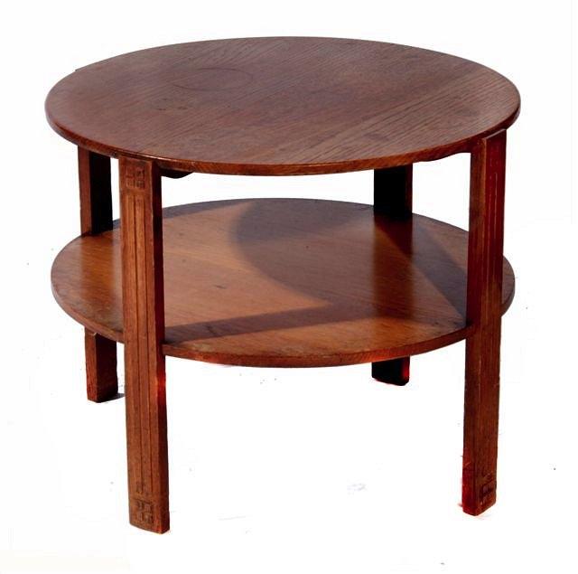 Appraisal: A HEALS STYLE TWO TIER OAK COFFEE TABLE diameter