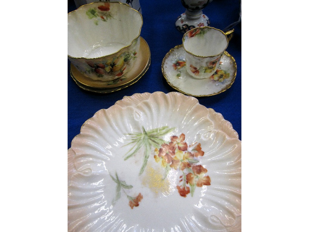 Appraisal: Nautilus poppy decorated cup and saucer sugar bowl two other