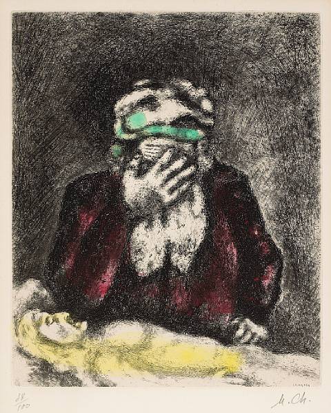 Appraisal: Marc Chagall Russian French - Abraham pleurant Sara from La