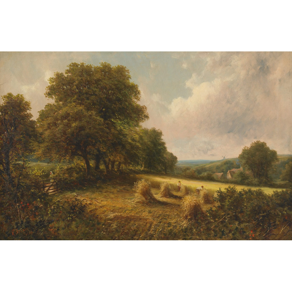 Appraisal: Robert Robin Fenson act - British HAYMAKING SHEPHERD WITH HIS