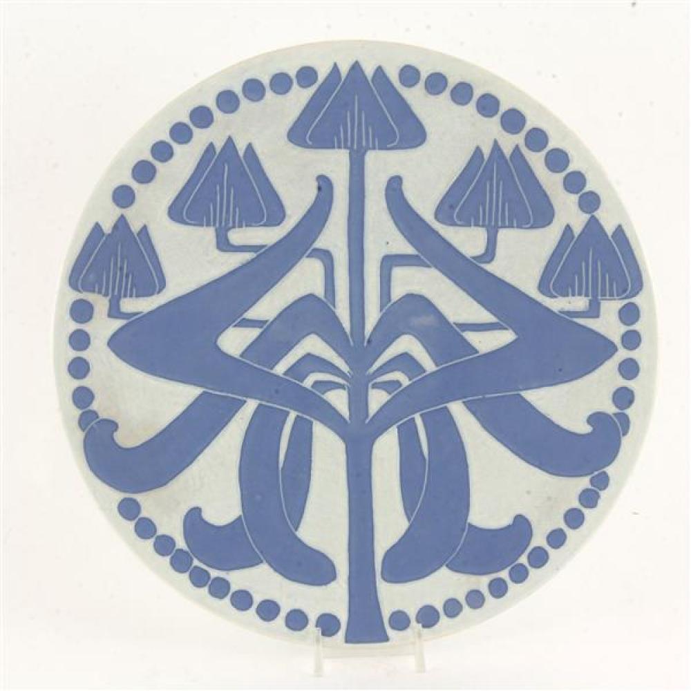 Appraisal: GUSTAVSBERG JOSEF EKBERG SCANDINAVIAN ART NOUVEAU GLAZED CERAMIC PLATE WITH