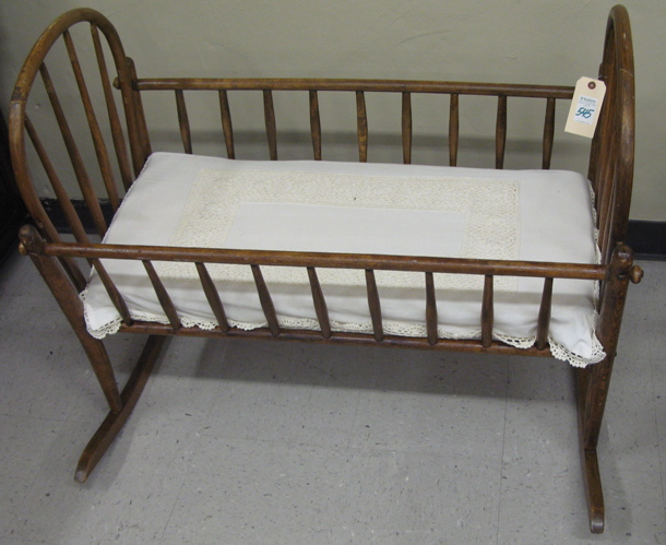 Appraisal: ROCKING BENTWOOD CRADLE American c Dimensions H x W x