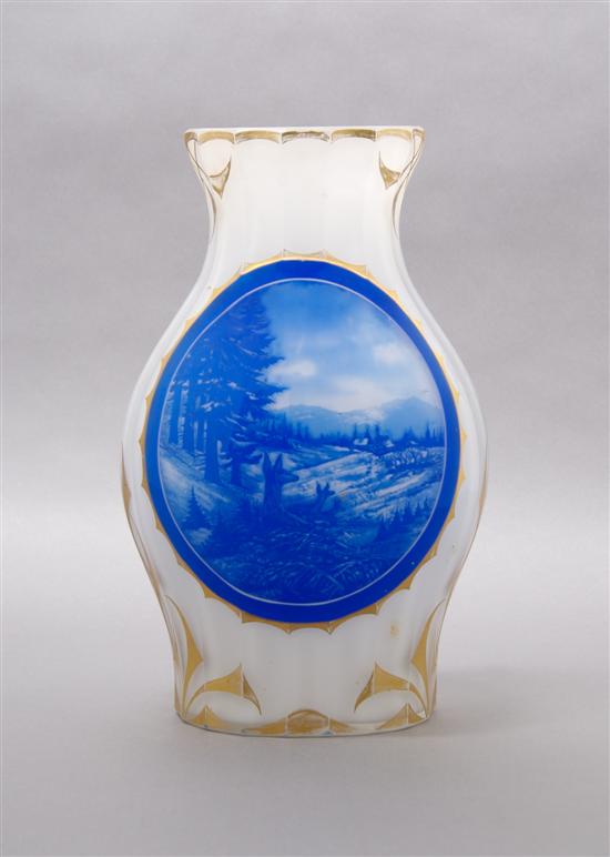 Appraisal: A Cased Opaline Glass Vase Height inches