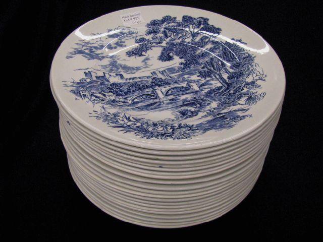 Appraisal: Wedgwood China Dinner Plates Countryside pattern fine blue decor