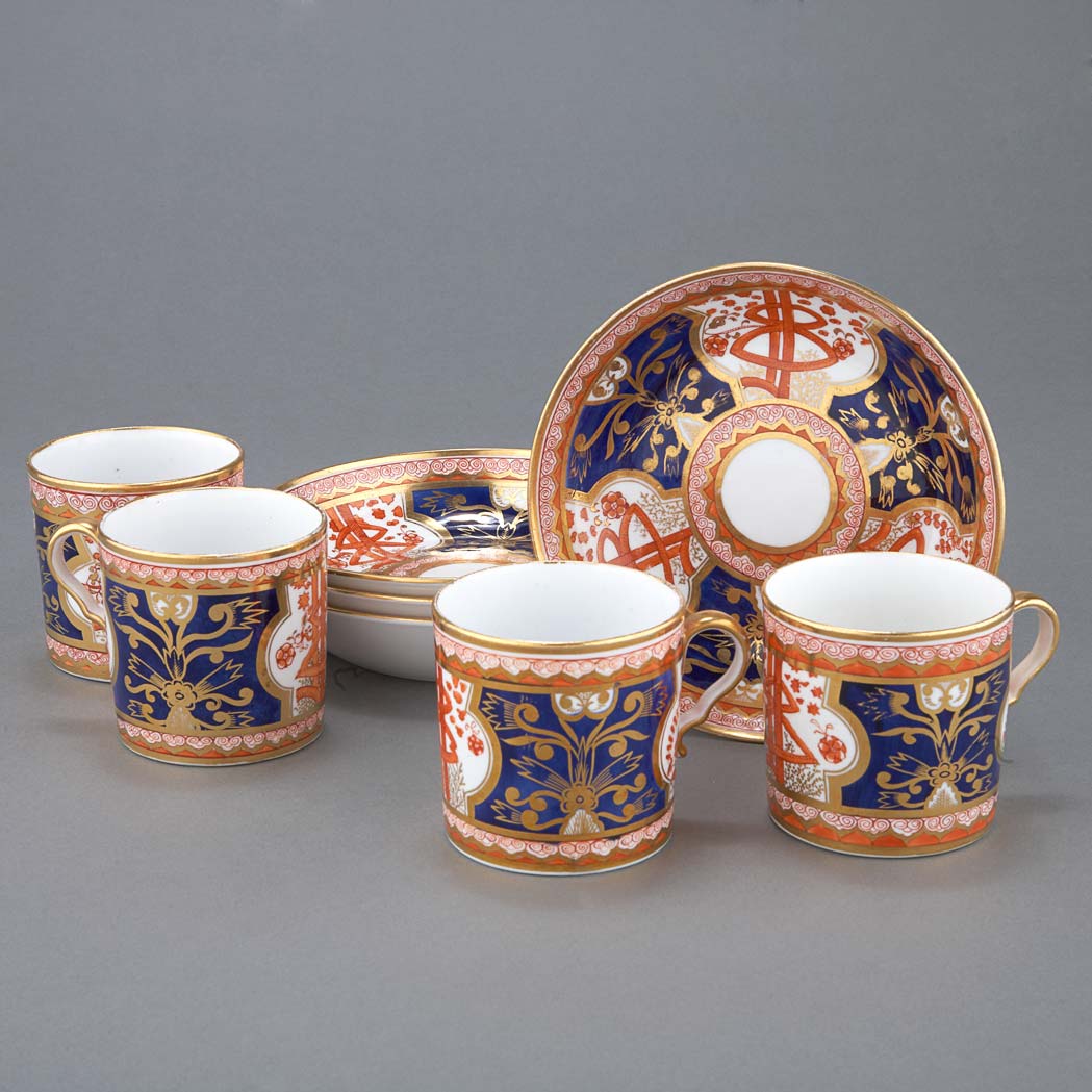 Appraisal: Set of Twelve English Porcelain Coffee Canns and Saucers Spode