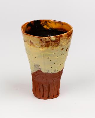 Appraisal: Simon Carroll - An earthenware tea bowl with coloured glazes