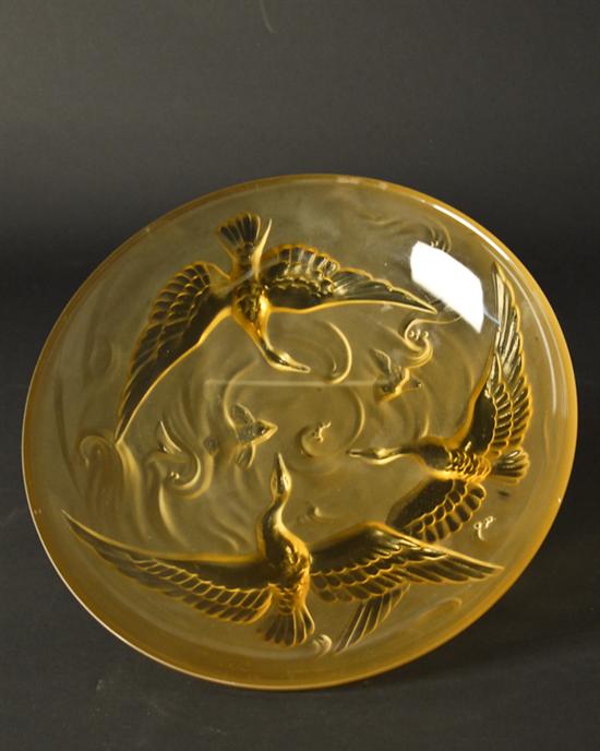 Appraisal: A Verlys Molded Art Glass Charger with relief signature to