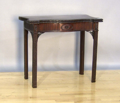 Appraisal: Chippendale style mahogany card table h w