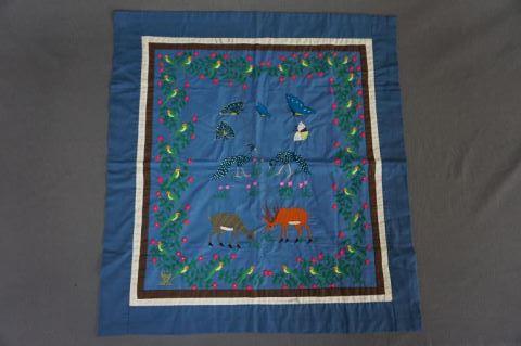 Appraisal: c Vietnam Hmong Embroidery Art Wall Hanging Hand made in