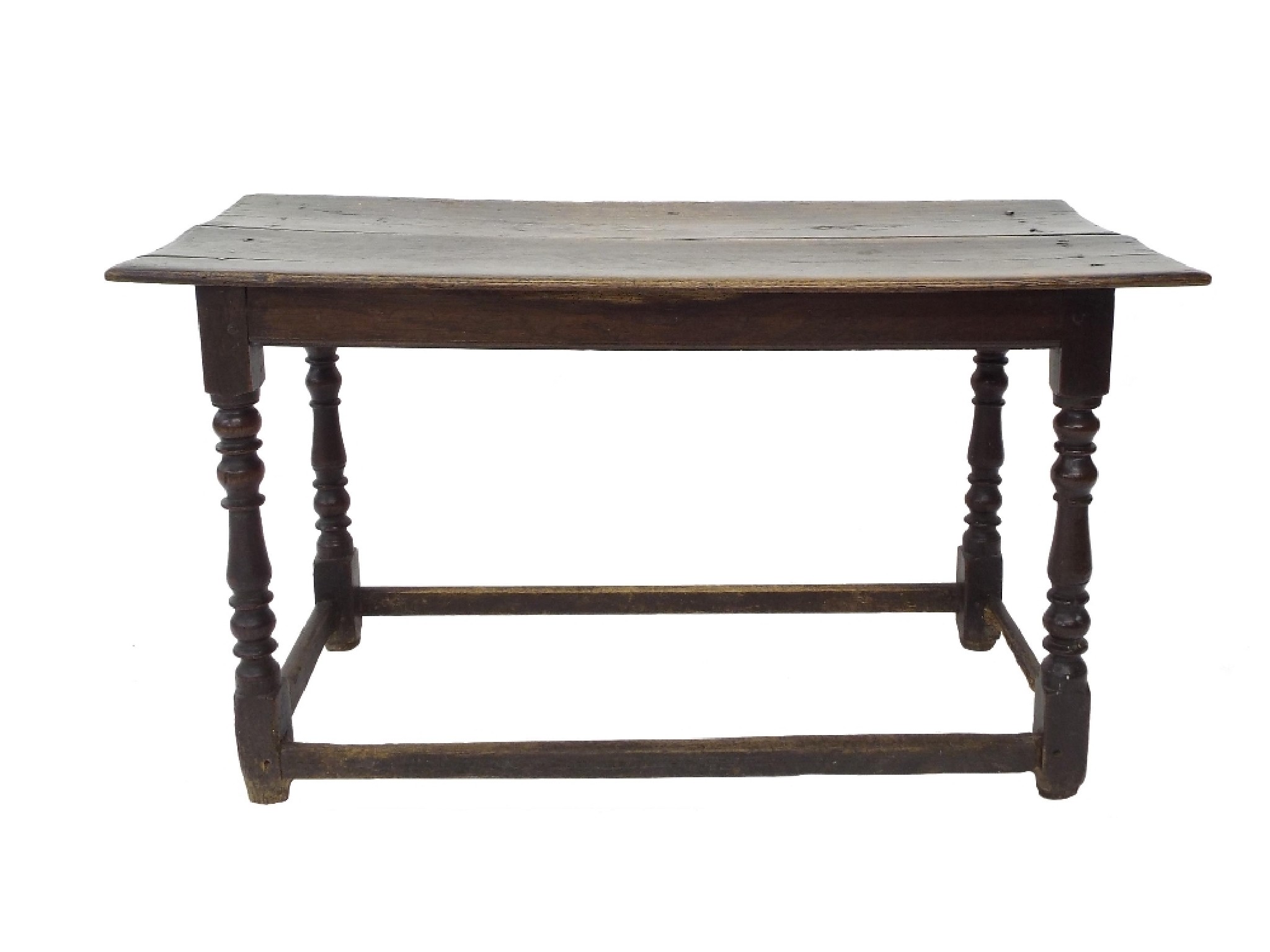 Appraisal: th century oak refectory side table the plank top upon