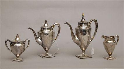 Appraisal: American Silver Four-Piece Tea and Coffee Service Provenance from the