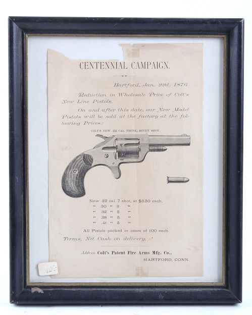 Appraisal: Colt Pistol Centennial Campaign Advert Included in this lot is