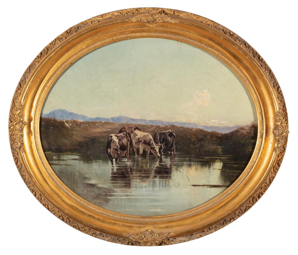 Appraisal: Attributed to Peter Moran American - Cows at the Watering