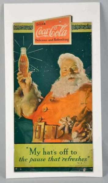 Appraisal: Cardboard Coca-Cola Santa Die-Cut Sign Description Some moderate fading general