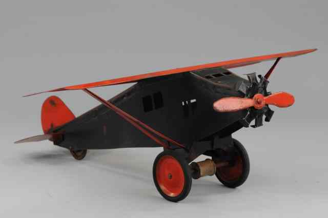 Appraisal: STEELCRAFT EARLY AIRPLANE C pressed steel painted in black fuselage