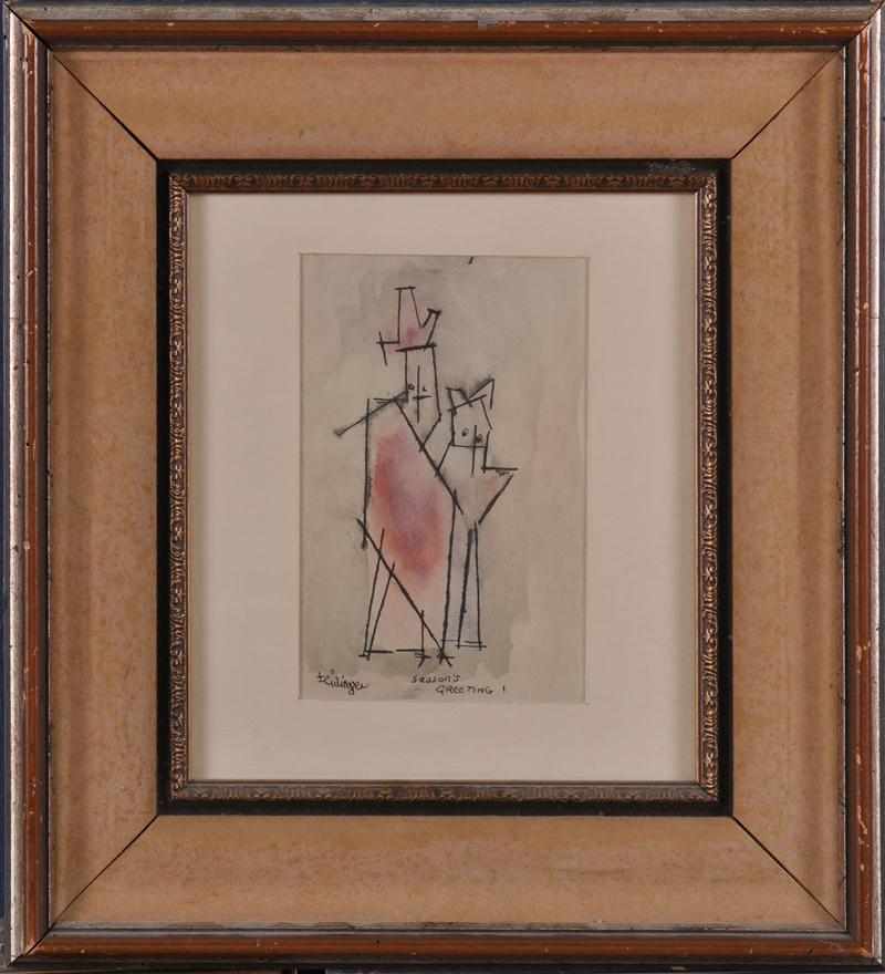 Appraisal: ATTRIBUTED TO LIONEL FEININGER - GHOSTIES Ink and watercolor signed